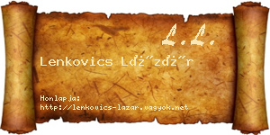 Lenkovics Lázár névjegykártya